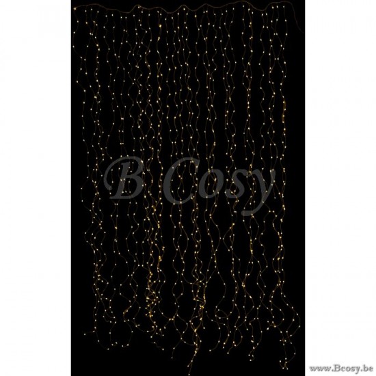 guirlandes suspendues Jolipa Jline Guirlande Luminaire Rideau 2X3M Argent 1020 Led Blanc Chaud