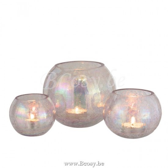J Line Jline Hurricane Light Ball Craquelure Glass Pearl Effect Purple Large lanterns hurricanes