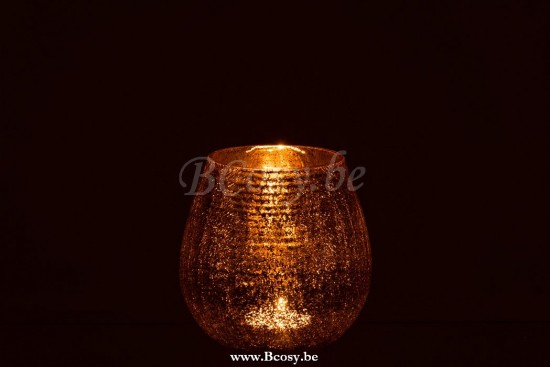 lanternes photophores Jolipa Jline Photophore Oeuf Craquele Verre Or Small