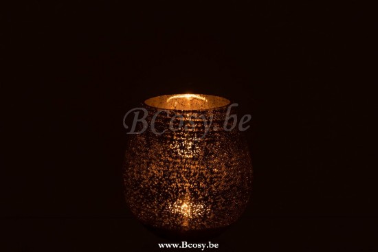 lanternes photophores Jolipa Jline Photophore Oeuf Craquele Verre Gris Small