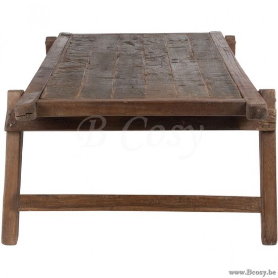 Table lit vintage militaire bois naturel tables de salon basse Jolipa Jline Table Lit Militaire Bois Naturel