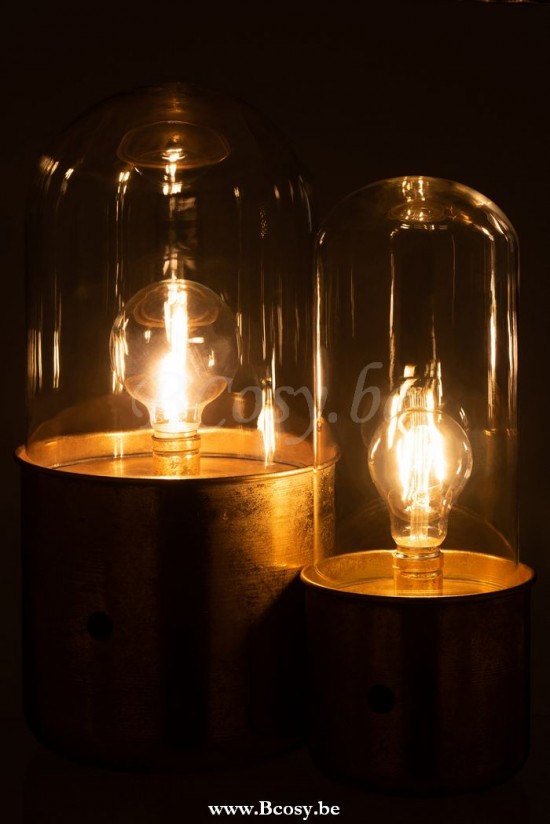 J Line Jline Tischlampe Antik Led Glas Zink Gold Large Lampenfusse Mit Schirmen Tischlampen Tischleuchten Innenleuchten