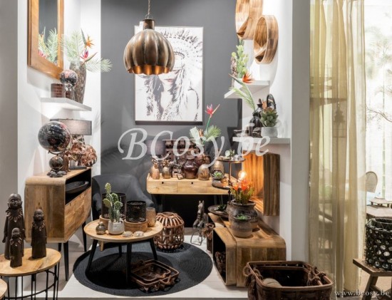 J Line Jline Rahmen Frau Indian Holz Canvas Grau wanddekoration