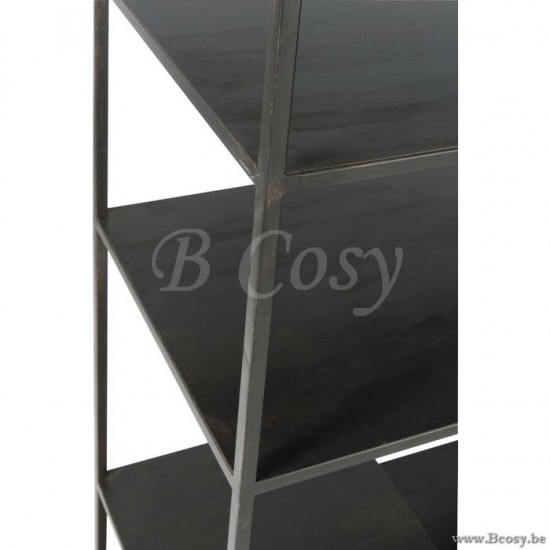 J Line Jline Rack 6 Levels Metal Black cupboard racks