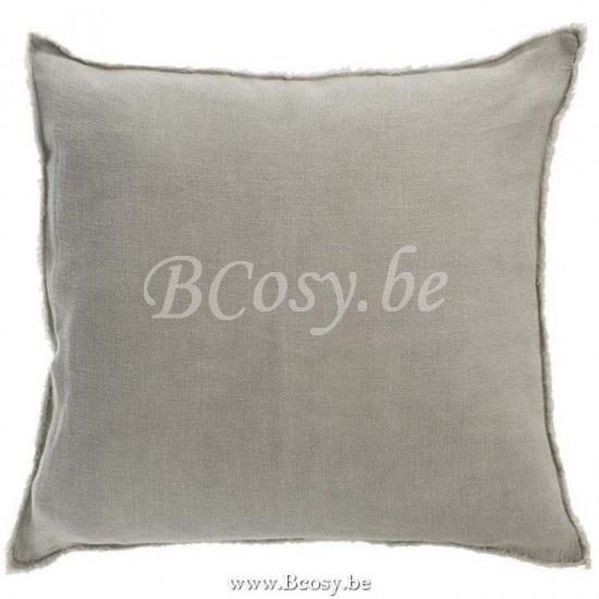 J Line 83340 Kussen Stonewashed Linnen Groen 45x45 sierkussens sierkussentjes