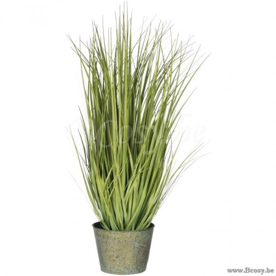 J Line 83463 Grassen Wild In Pot Metaal Groen Plastiek Groen Large 110H planten kunstplanten kunstboom kunstbomen kunstplantjes