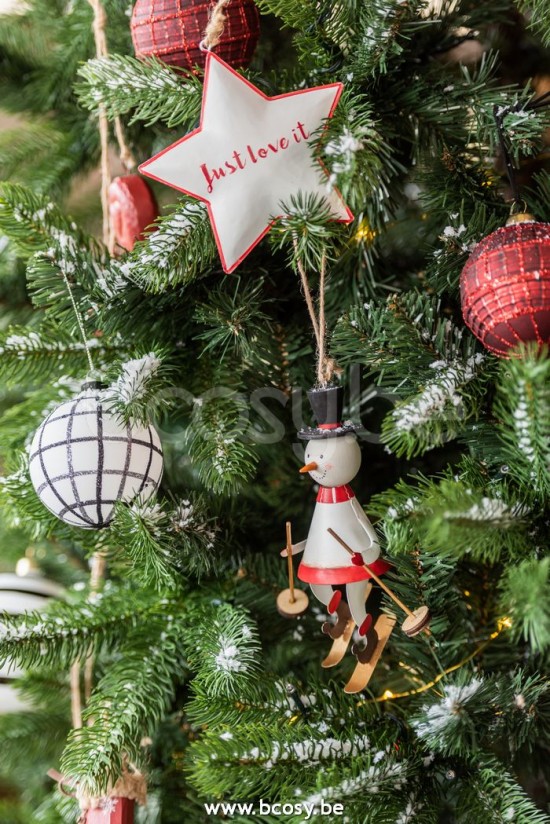 Jline Colgador Papa Noel Reno Muneco De Nieve Metal Blanco Rojo Surtido De 3