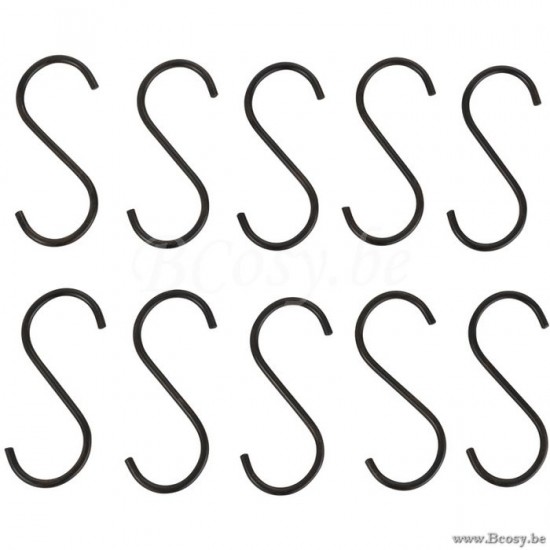 J Line Textiel Rek Metaal Hout Zwart.