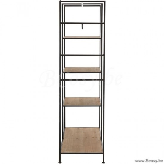 J Line Textlel Rack Metal Wood Black cupboard racks.