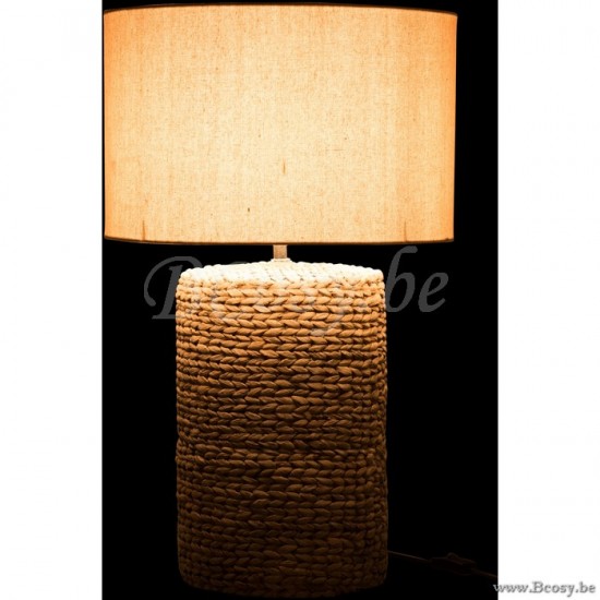 Éclairage Armatures Luminaires D'intérieur Pieds De Lampe Avec Abat Jour Lampes De Table Jolipa Jline Pied De Lampe Abat Jour Tresse Epaisse Beton Coton Naturel Large