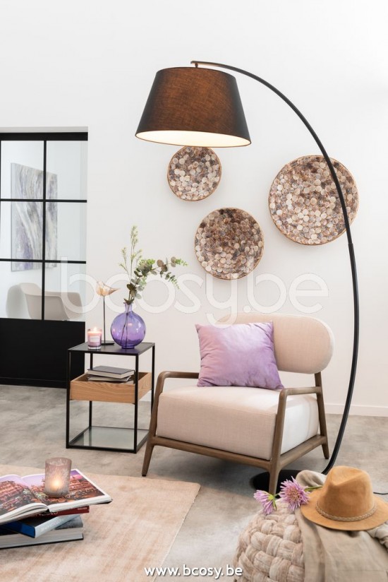 Jline Lampara De Mesa Arco Metal Negro