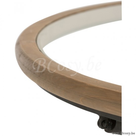 tables de salon basse Jolipa Jline Table Ronde Bois Verre Marron Large