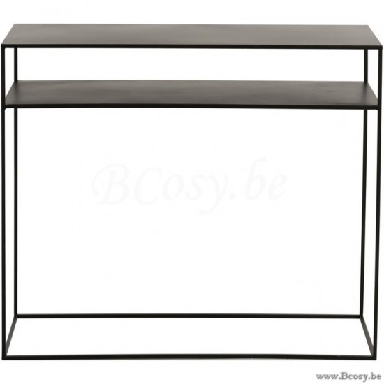 Jline 86173 console tafel zwart metaal j line industrieel wonen Meubels Meubles Furniture Möbel Muebles Mobili MEUBELEN Consoles