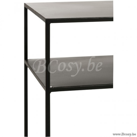 J Line Jline Console Rectangular 2 Shelves Metal Black sidetables