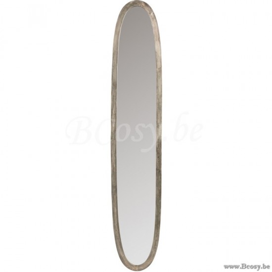J Line 86238 Ovalen Spiegel Ovaal Aluminium Glas Antiek Grijs Large 180 sierspiegels
