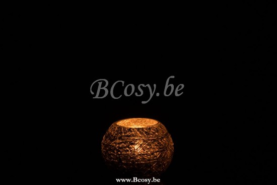 boules de noel Jolipa Jline Photophore Boule Boho Verre Antique Saumon