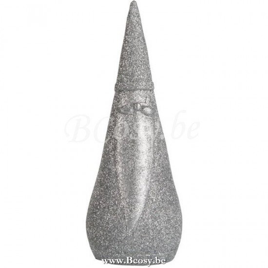 J Line 86731 Kerstman Poly Zilver Small 18H kerstmannen kerstmannetjes