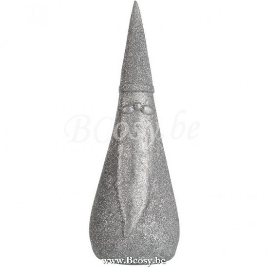 J Line 86732 Kerstman Poly Zilver Large 24H kerstmannen kerstmannetjes