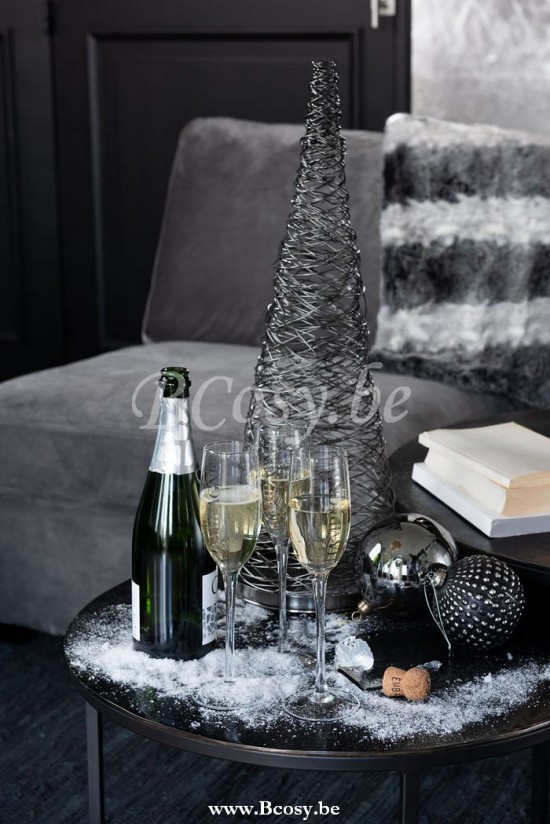 Jline Caja De 4 Bola De Navidad Liso Vidrio Gris Perla Large