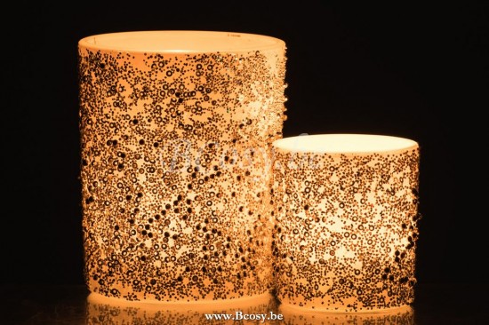 J Line Jline Theelichthalter Perlen Glas Silber Large t lichthalter teelichtleuchter teelichte