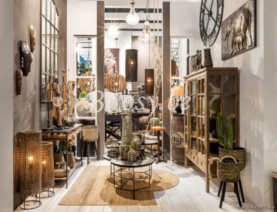 J Line Console Lade Verdeel Hout Metaal Bruin