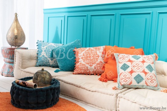 Jline Plaid Pompon Poliester Azul