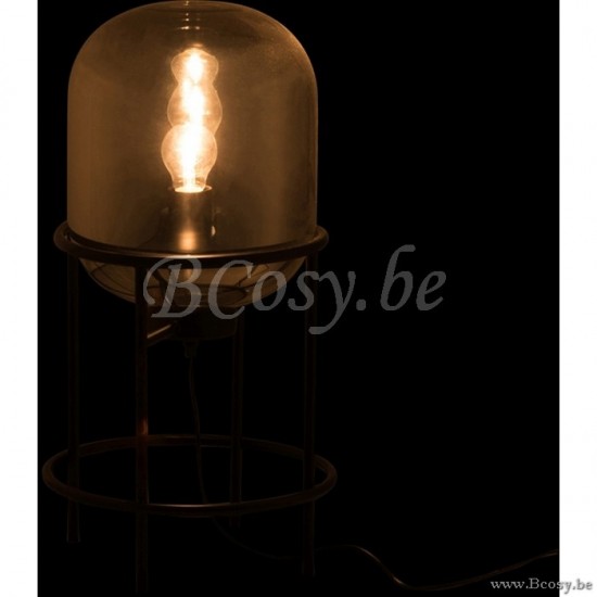 Éclairage Armatures Luminaires D'intérieur Pieds De Lampe Avec Abat Jour Lampes De Table Jolipa Jline Lampe Sur Pied Sasha Verre Metal Argent Noir Small
