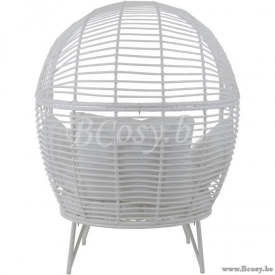 J Line Jline Loungestoel Ovaal Staal Wit