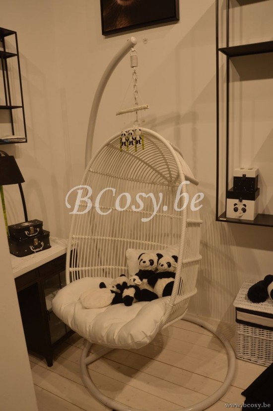 JLine J Line 91017 Witte Ovalen Hangzetel HANGSTOEL OVAAL Staal Wit 110 hangstoel hangzetel schommelstoel