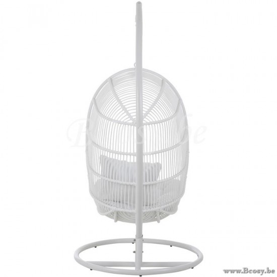 J Line Jline Hangstoel Ovaal Staal Wit