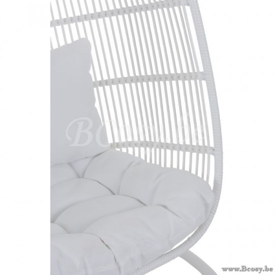 J Line Jline Hängestuhl Oval Stahl Weiß stuhl haengend haengesessel