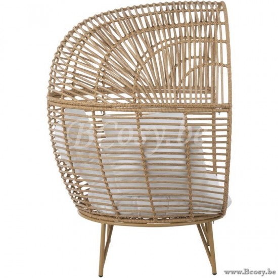 chaises lounges Jolipa Jline Chaise Lounge Ovale Acier Naturel