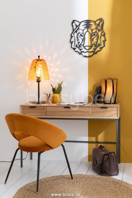 Jolipa Jline Chaise Ronde Metal Textile Ocre