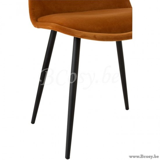 J Line Jline Chair Claire Metal Textile Ochre dining chairs