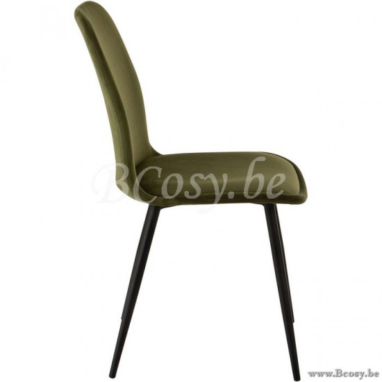 chaises de repas Jolipa Jline Chaise Claire Metal Textile Vert