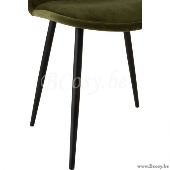 J Line Jline Chair Claire Metal Textile Green dining chairs