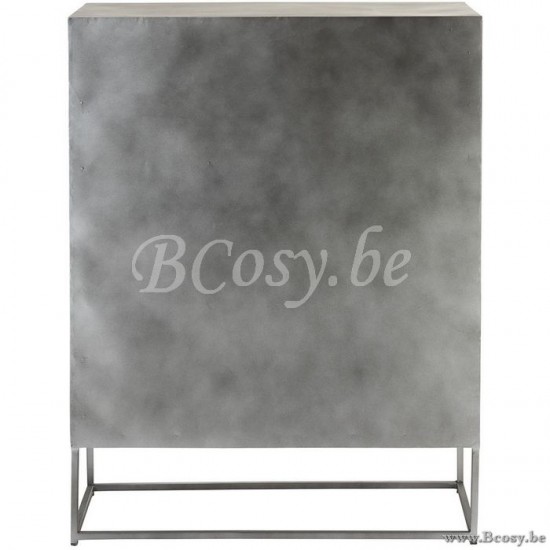 J Line Jline Kast Shanil 2 Deuren Hout Ijzer Naturel Grijs