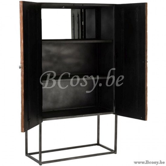 J Line Jline Bar Cabinet Shanil 2 Doors Wood Iron Natural Grey bar cabinets