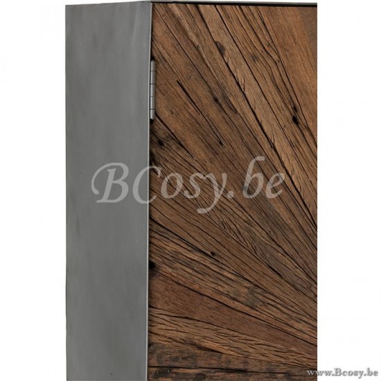 J Line Jline Armadio Bar Shanil 2 Porte Legno Ferro Naturale Mueble Bar Shanil 2 Puertas Madera Hierro Natural Gris