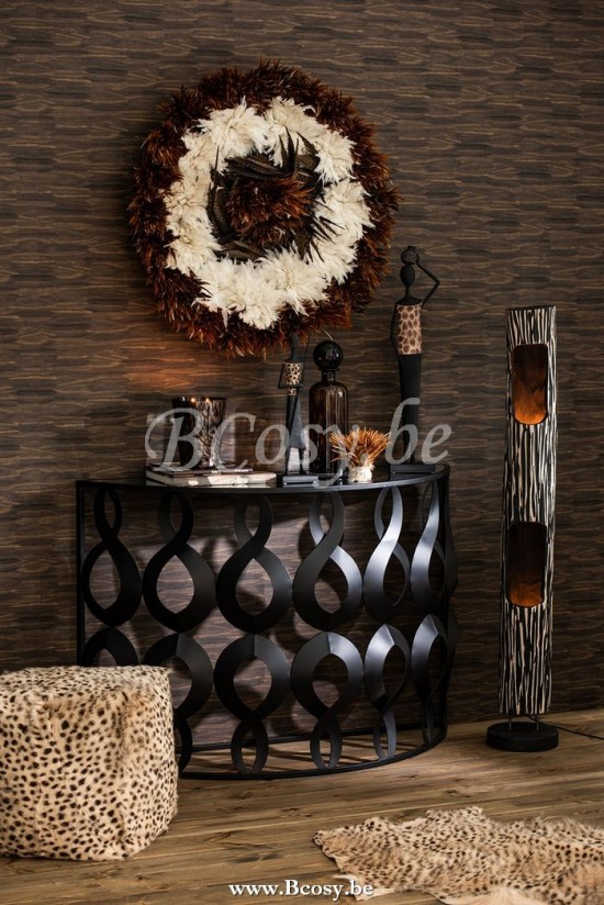 Jline Botella Tapon Mancha Decorativa Cristal Marron Negro Medium