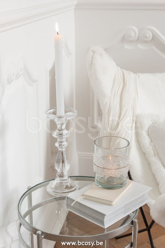 J Line Jline Candeliere Portacandele Tibo Vetro Trasparente Large Candelabro Fotosforo Tibo Cristal Transparente Large