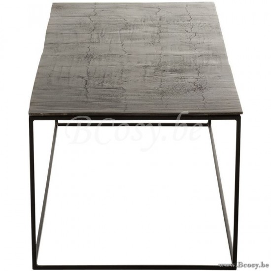 tables de salon basse Jolipa Jline Table De Salon Rectangulaire Oxidize Aluminium Metal Antique Noir Vert