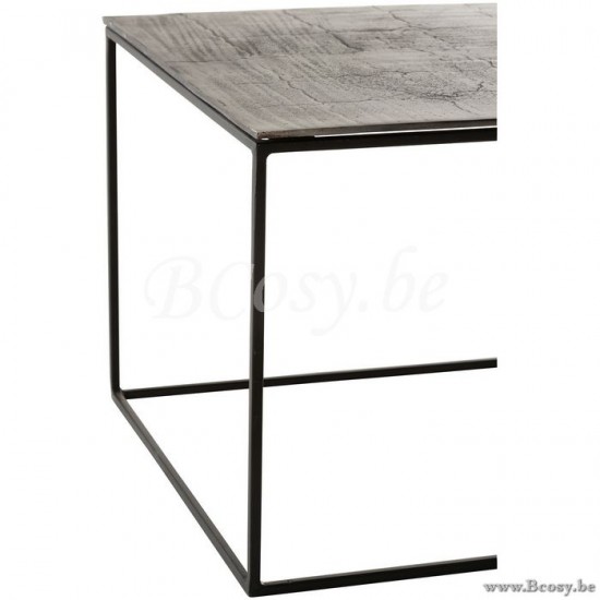 J Line Jline Salontafel Rechthoekig Oxidize Aluminium Ijzer Antiek Zwart Groen