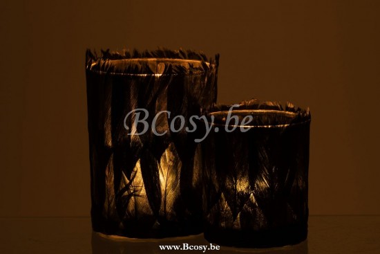 J Line Jline Teelichthalter Feder Glas Schwarz Large t lichthalter teelichtleuchter teelichte