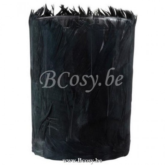 J Line 97462 T Lichthouder Veren Glas Zwart Large 13H T theelichten theelichthouders