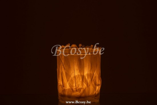 photophores Jolipa Jline Photophore Plumes Verre Creme Small