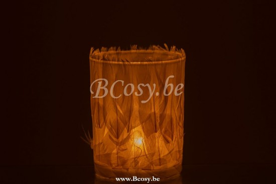 photophores Jolipa Jline Photophore Plumes Verre Creme Large