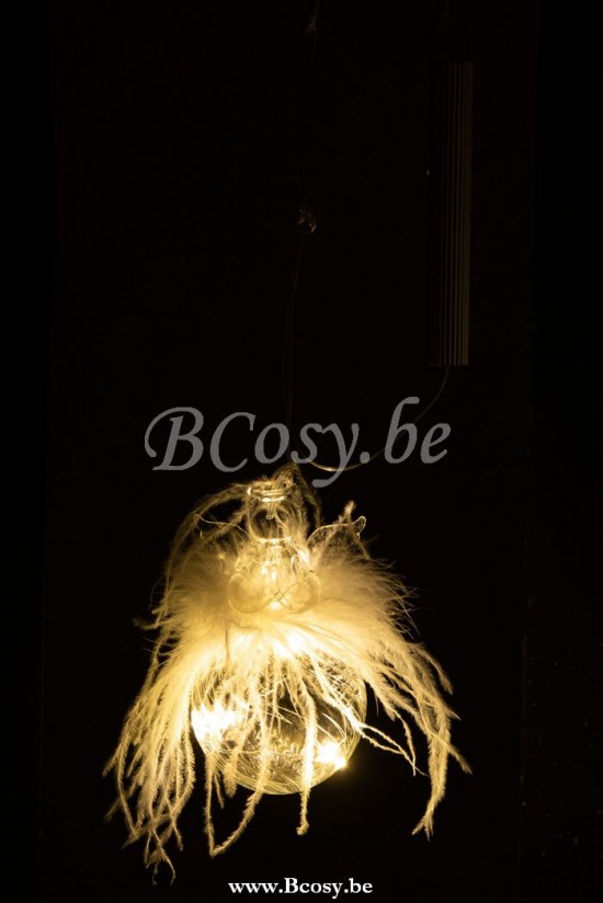 boules de noel Jolipa Jline Boule De Noel Ange Led Plume Verre Transparent Large
