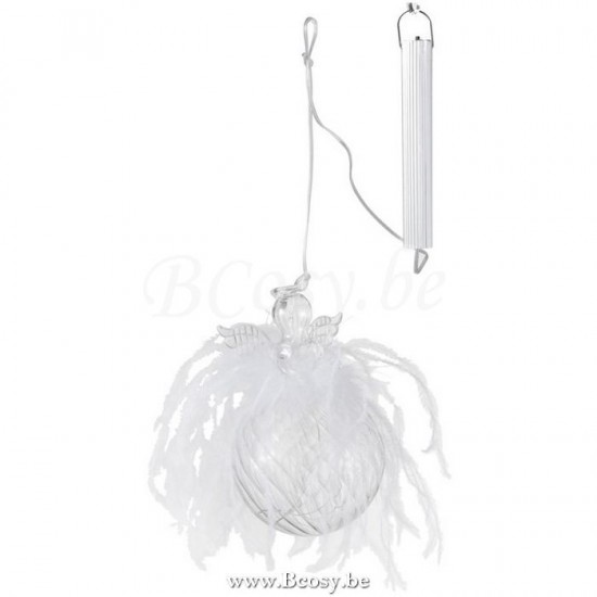 J Line 97505 Kerstballen Engel Led Pluim Glas Klaar Large 16H kerstballen kerstbollen