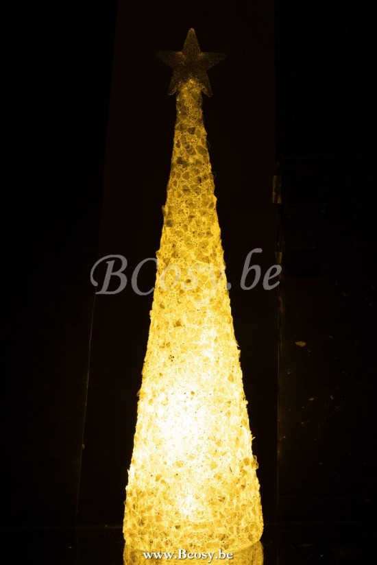 cones de noel Jolipa Jline Cone Etoile Led Sucre Verre Blanc Large